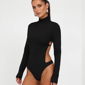 Black Long Sleeve Cut-Out bodysuit